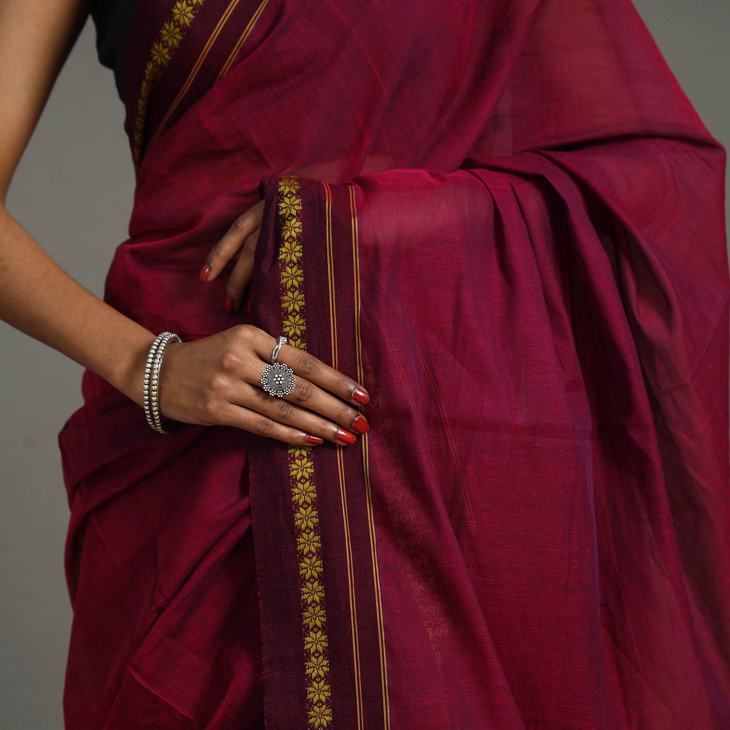 Plain Cotton Handloom Saree 27