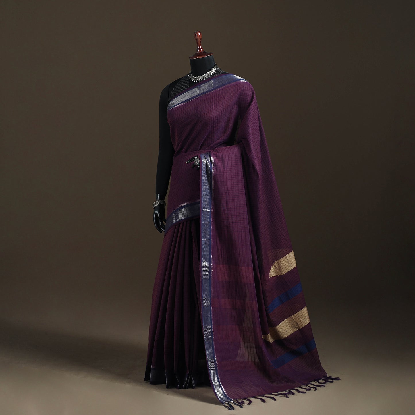 Narayanpet Checks Pure Handloom Cotton Saree 31