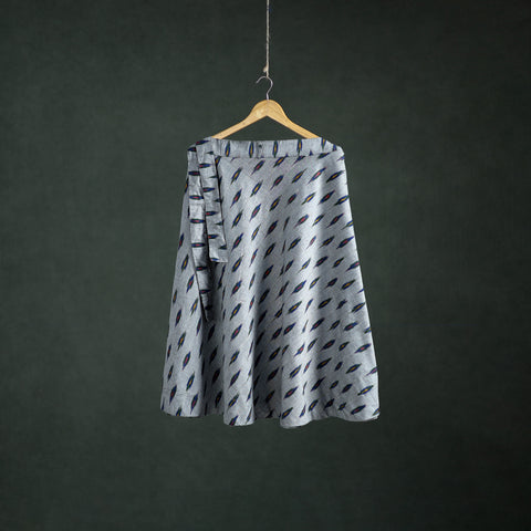 Grey - Pochampally Ikat Cotton Wrap Around Skirt 38