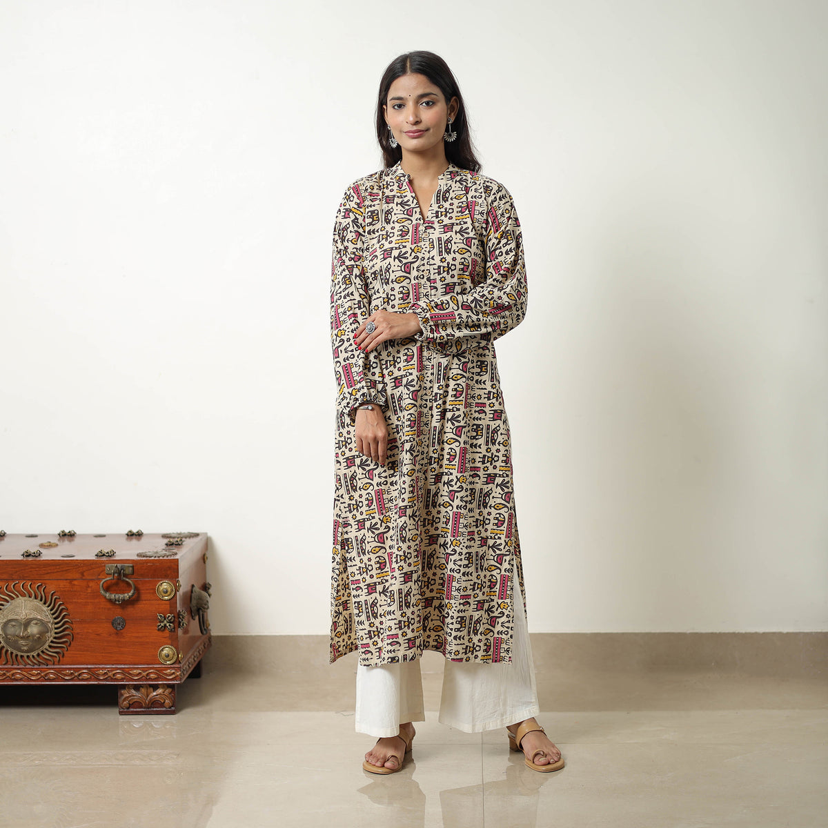 Multicolor - Straight Cotton Kalamkari Kurta 04