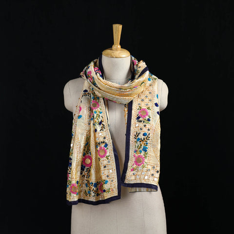Ranihati Chanderi Silk Hand Embroidered Stole 86