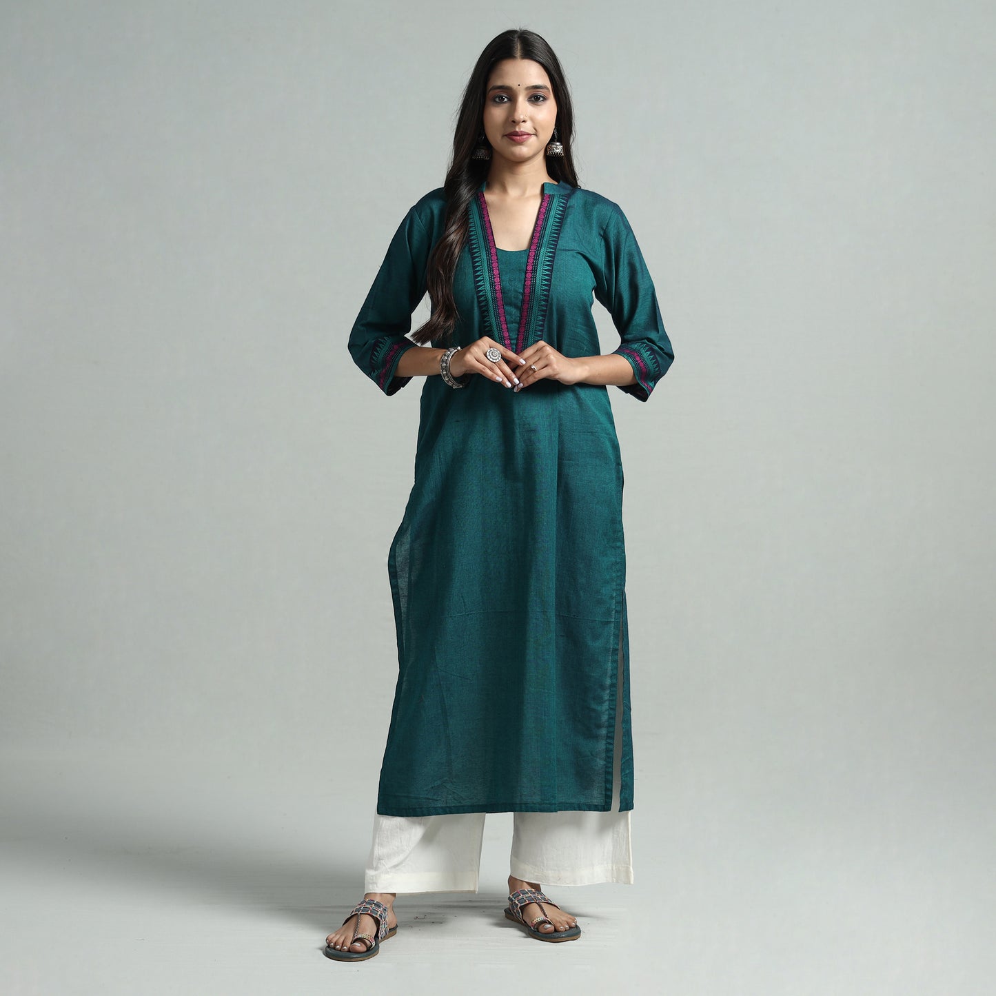 Persian Green - Dharwad Cotton Straight Kurta