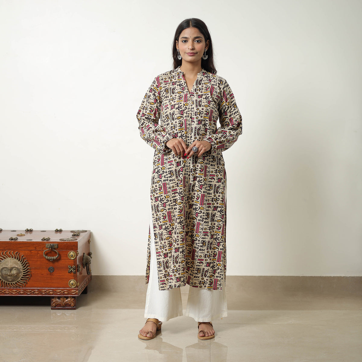 Multicolor - Straight Cotton Kalamkari Kurta 04