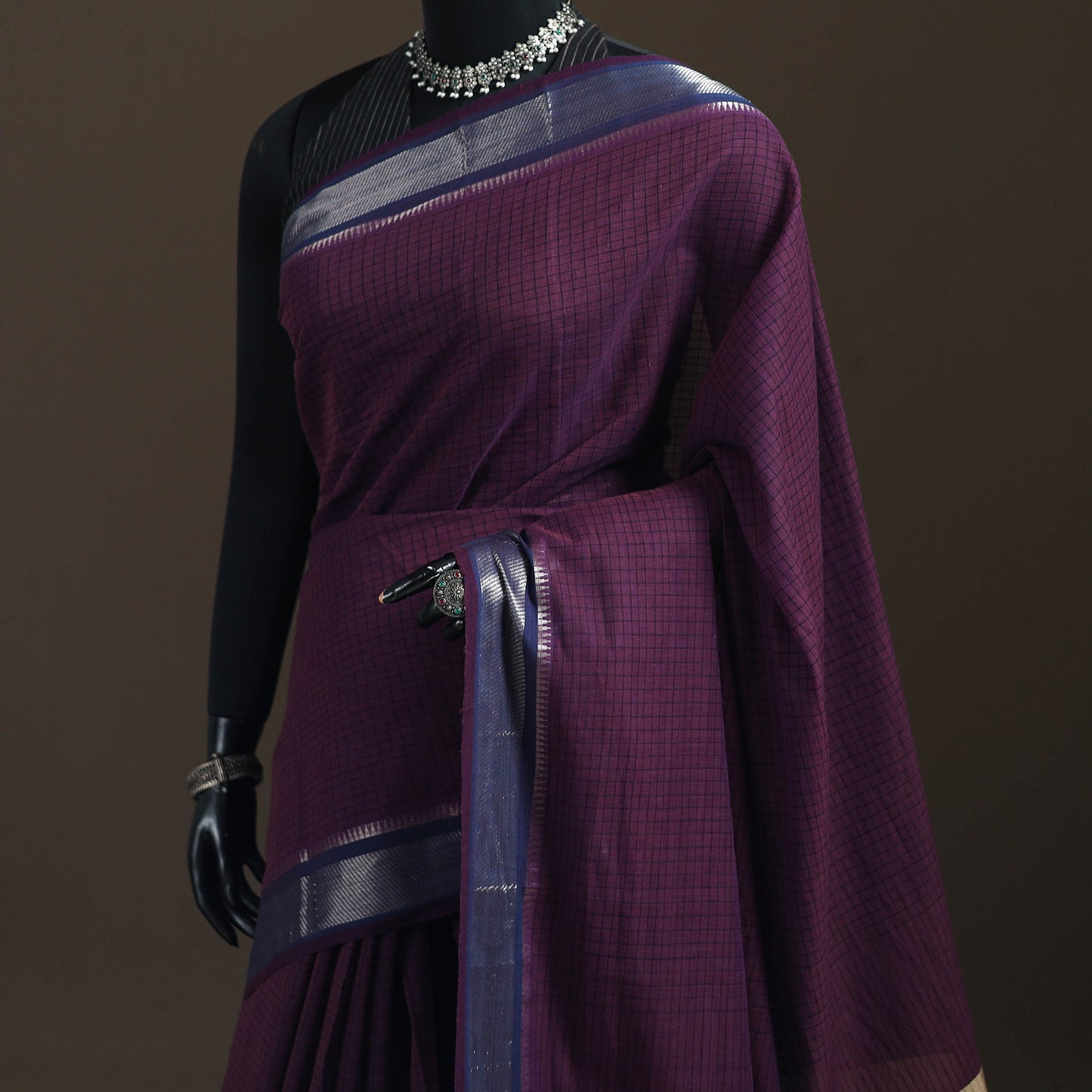 Narayanpet Checks Pure Handloom Cotton Saree 31