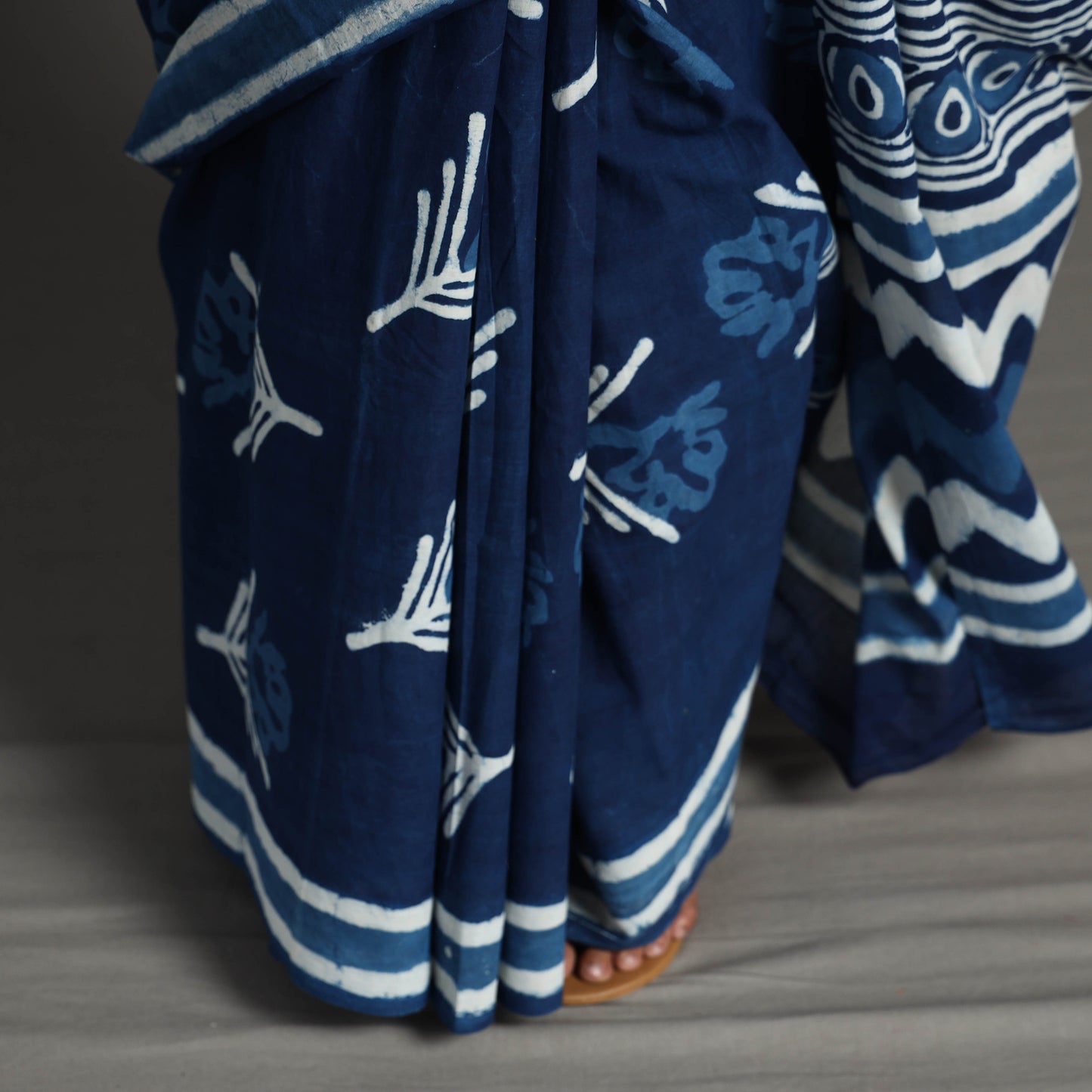 block printed saree