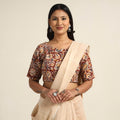 Buy Pedana Kalamkari Block Printed Cotton Stitched Blouse Online at iTokri.com