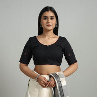 Black - Hand Embroidery Cotton Blouse 16