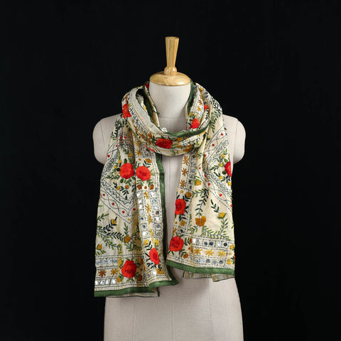 Ranihati Chanderi Silk Hand Embroidered Stole 87