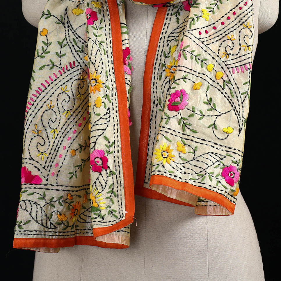 Ranihati Chanderi Silk Hand Embroidered Stole 88
