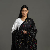 Black - Kutch Tie & Dye Cotton Bandhani Dupatta 11