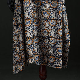 Multicolor - Kalamkari Hand Block Print Natural Dyed Cotton Kaftan (Long) 03
