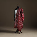 Maroon - hand batik print handloom chanderi silk dupatta 09