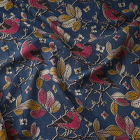 Blue - Printed Cotton Kalamkari Fabric 08