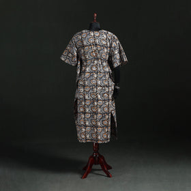 Multicolor - Kalamkari Hand Block Print Natural Dyed Cotton Kaftan (Long) 03