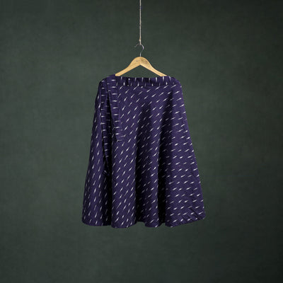 Blue - Pochampally Ikat Cotton Wrap Around Skirt 40