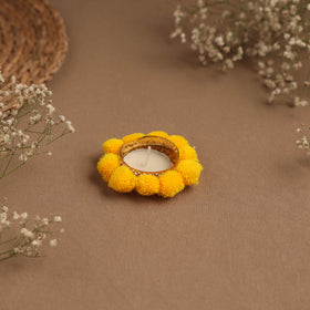 Handmade pom tealight candle holder 23 - handcrafted