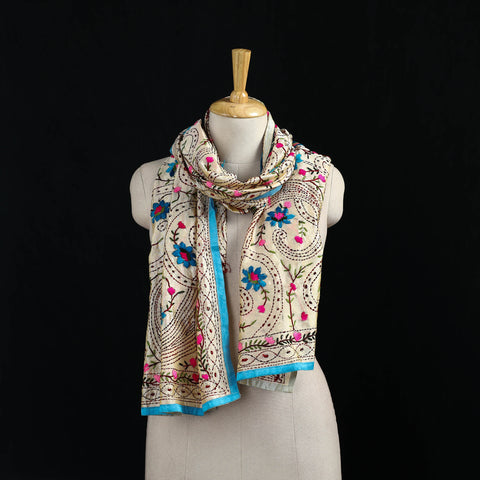 Ranihati Chanderi Silk Hand Embroidered Stole 90