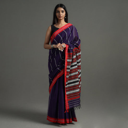 Purple - Begampuri Handloom Cotton Saree