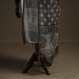 Pipad Hand Block Print Natural Dyed Kota Doria Cotton Dupatta 13