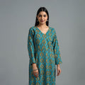 Blue - Block Printed Cotton Straight Bagru Kurta 06