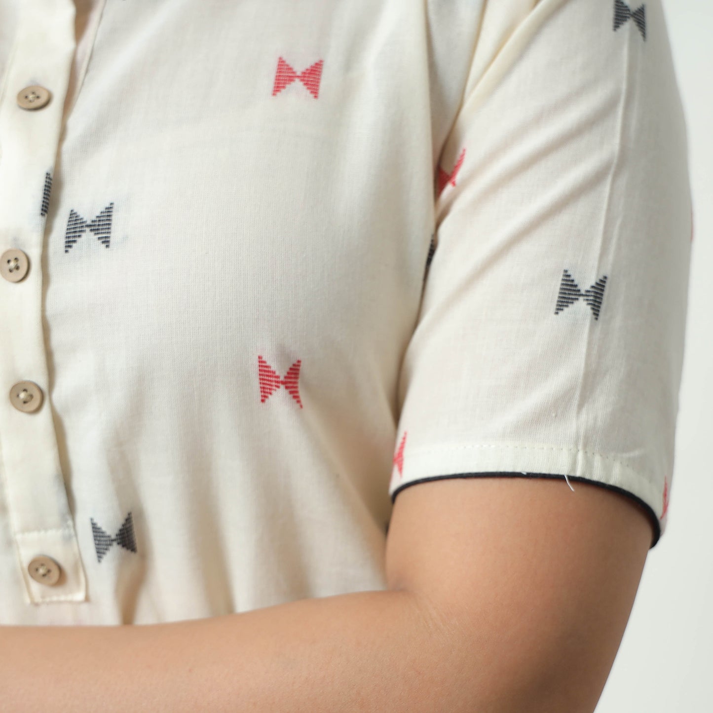White - Jacquard Cotton A-Line Kurta 20