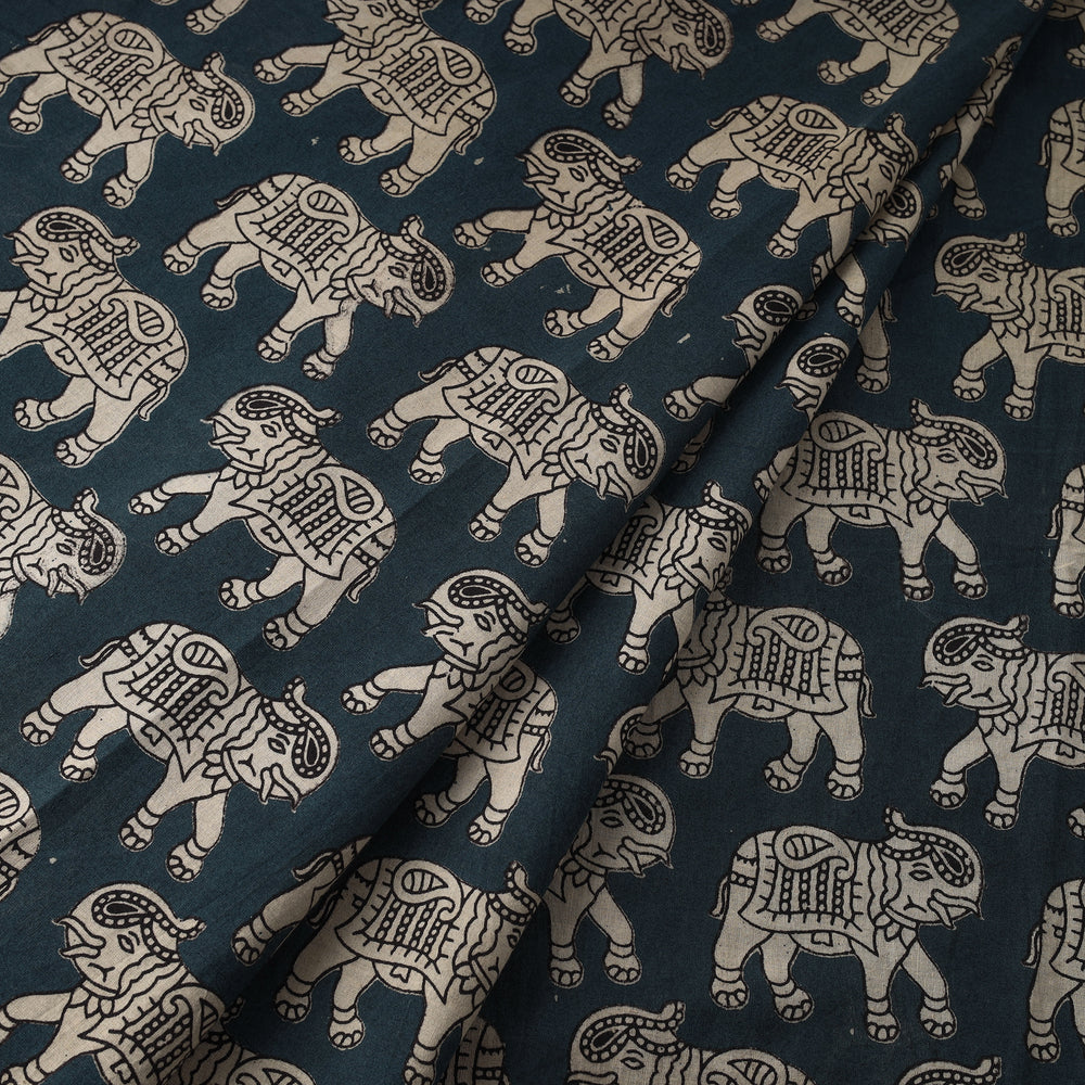 Green - Printed Cotton Kalamkari Fabric 06