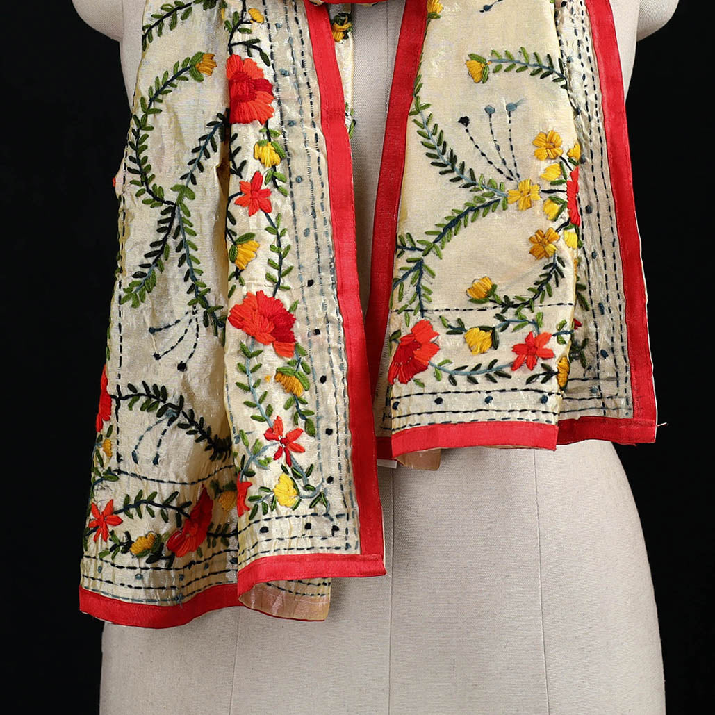 Ranihati Chanderi Silk Hand Embroidered Stole 93