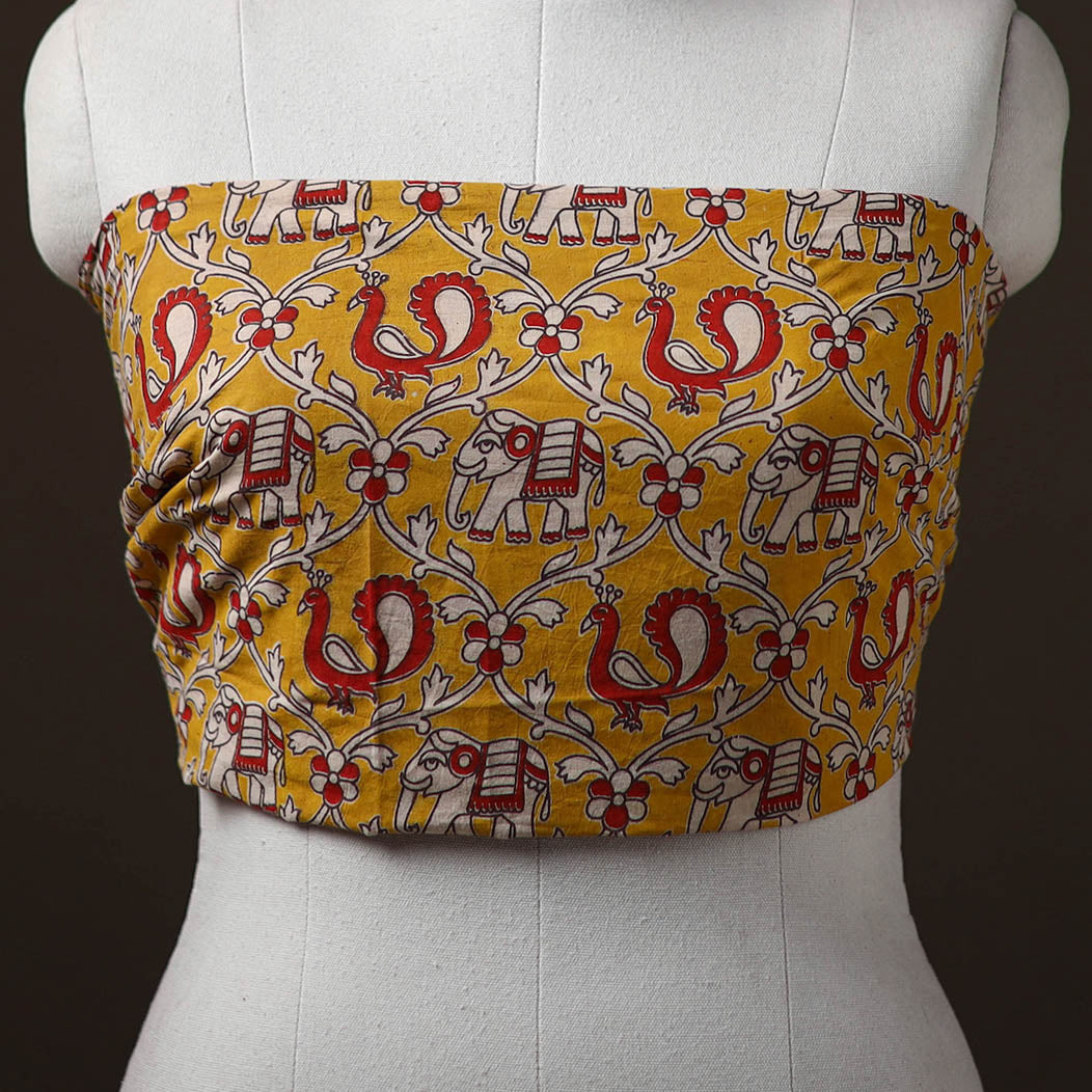 Kalamkari Print Cotton Unstitched Blouse Piece 07
