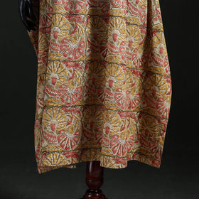 Beige - Kalamkari Hand Block Print Natural Dyed Cotton Kaftan (Long) 02