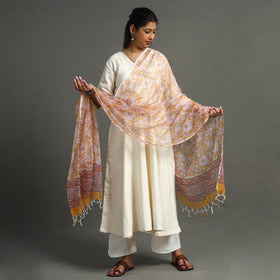  Block Print Kota Doria Cotton Sanganeri Dupatta