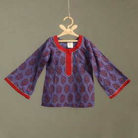 Girls Gota Work Bagh Block Print Cotton Kurta with Sharara Set (3-4 Years) 48