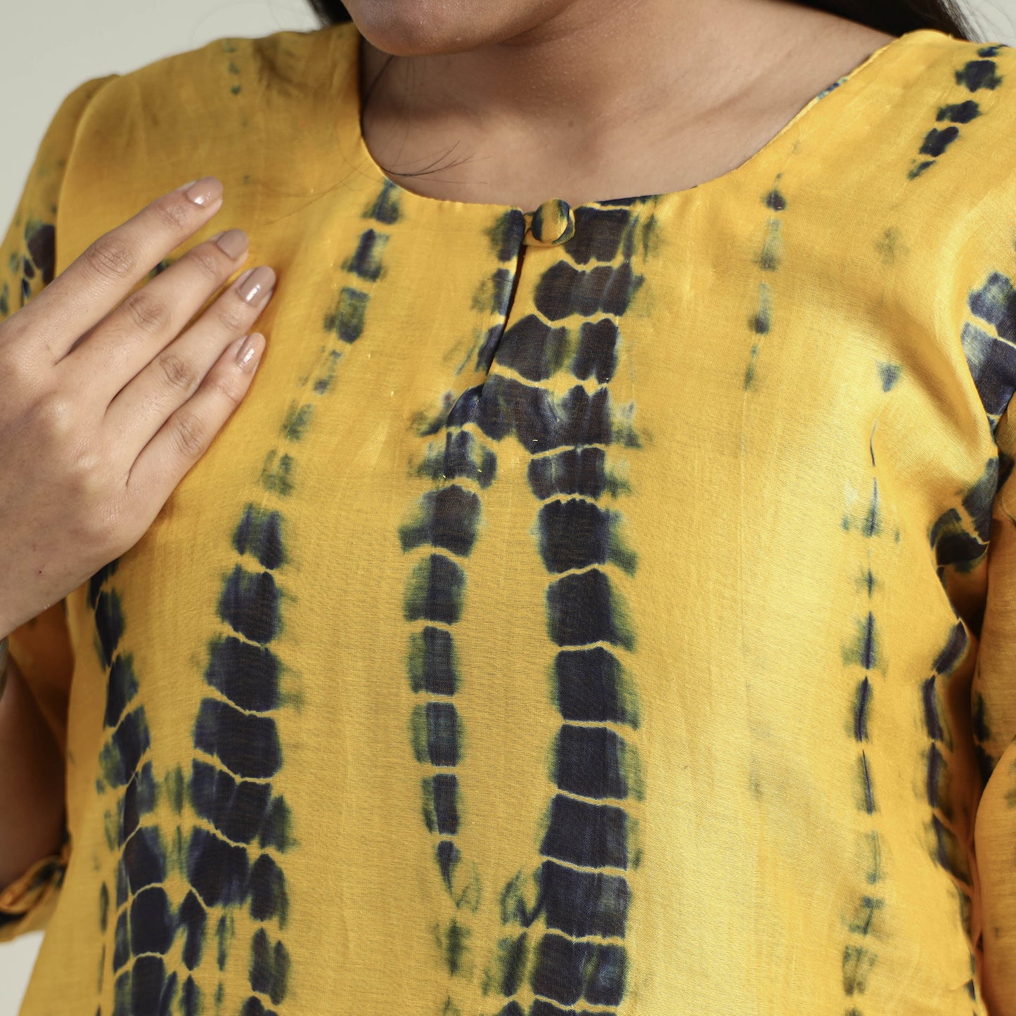 Shibori Tye-Dye Kurta with Palazzo & Dupatta Set
