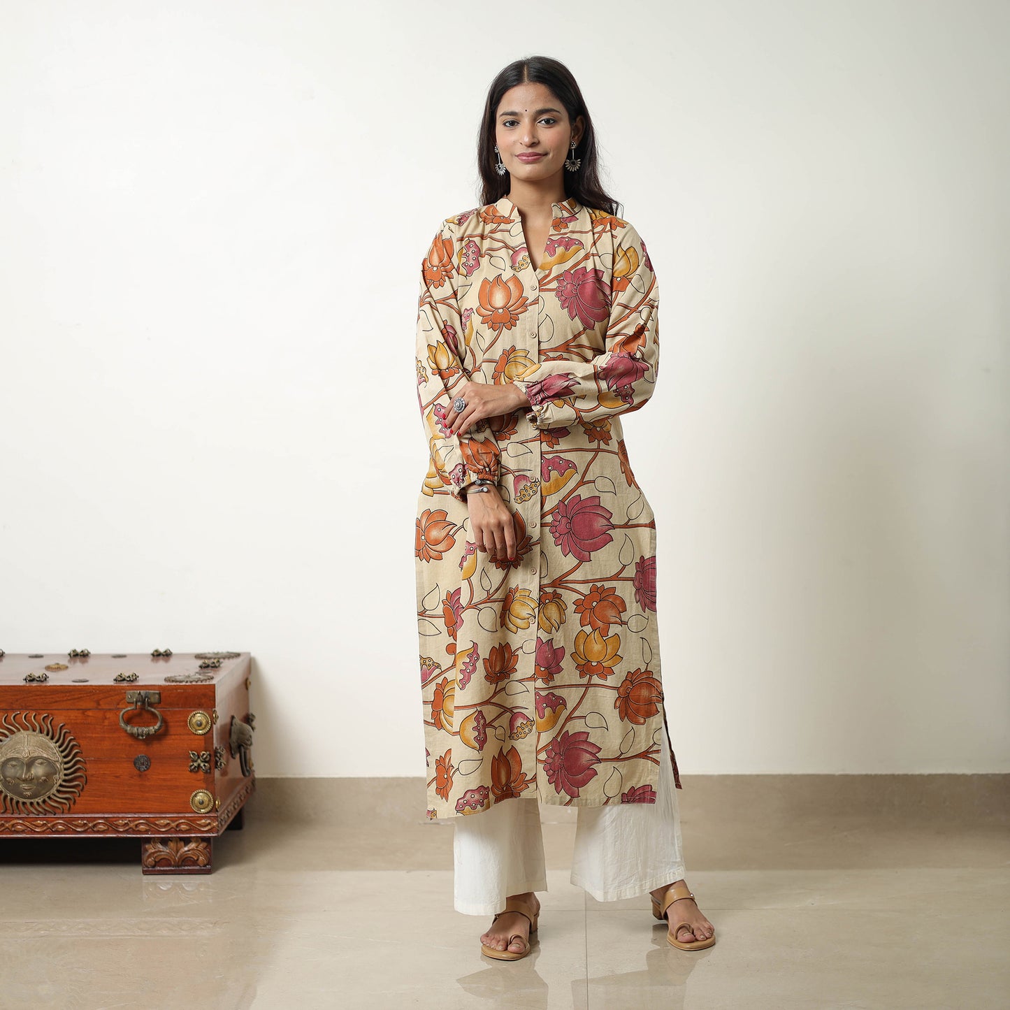 Straight Cotton Kalamkari Kurta 01