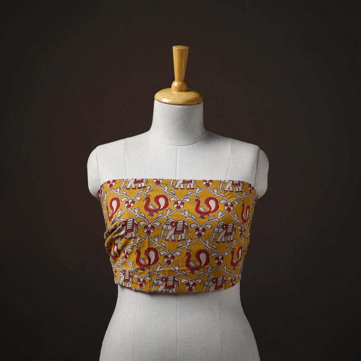 Kalamkari Print Cotton Unstitched Blouse Piece 07