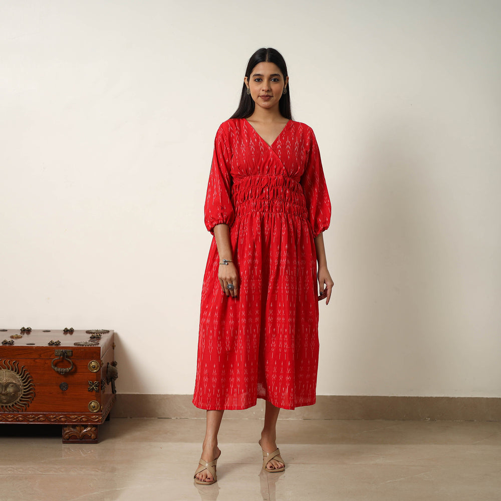 Mercerized Cotton Flared Pochampally Ikat Dress 10