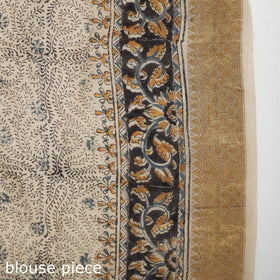 Multicolor Original Pedana Kalamkari Block Print Chanderi Silk Saree