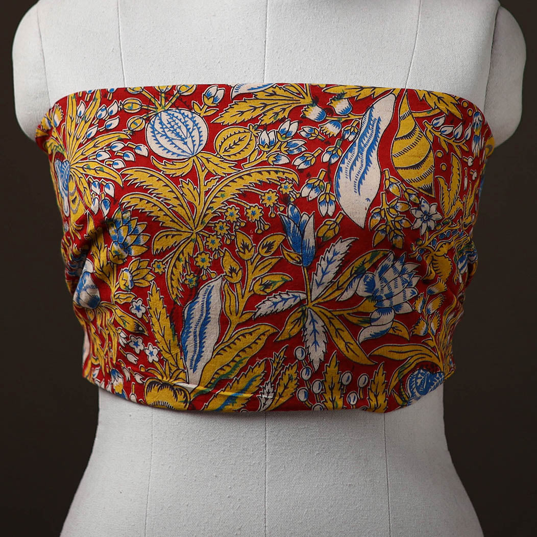 Kalamkari Print Cotton Unstitched Blouse Piece 08