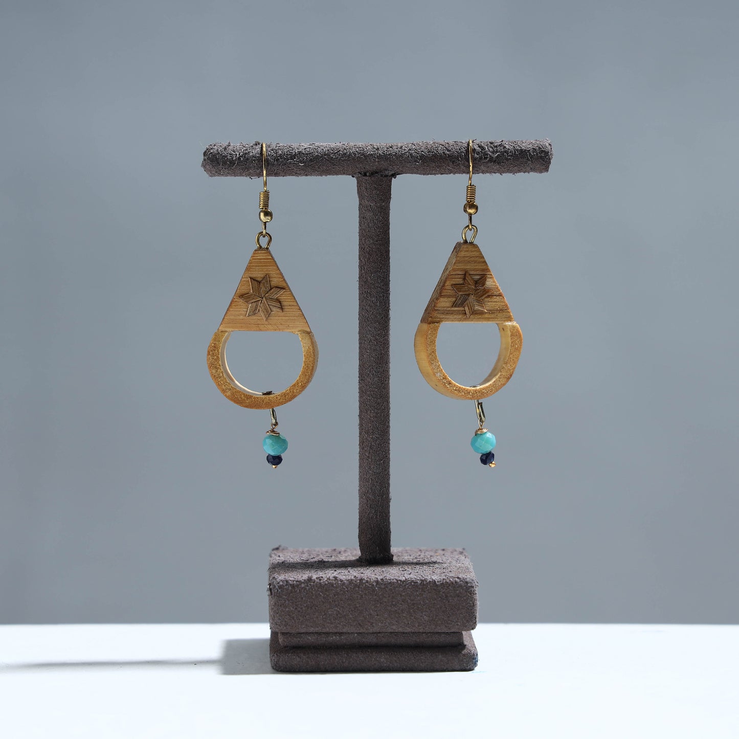 Handcrafted Scoop Shaped Bamboo Earrings