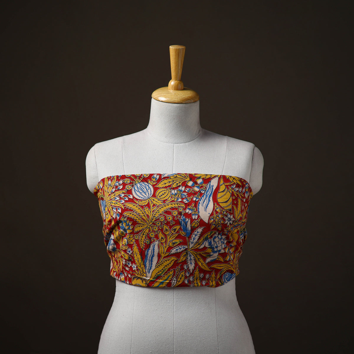 Kalamkari Print Cotton Unstitched Blouse Piece 08