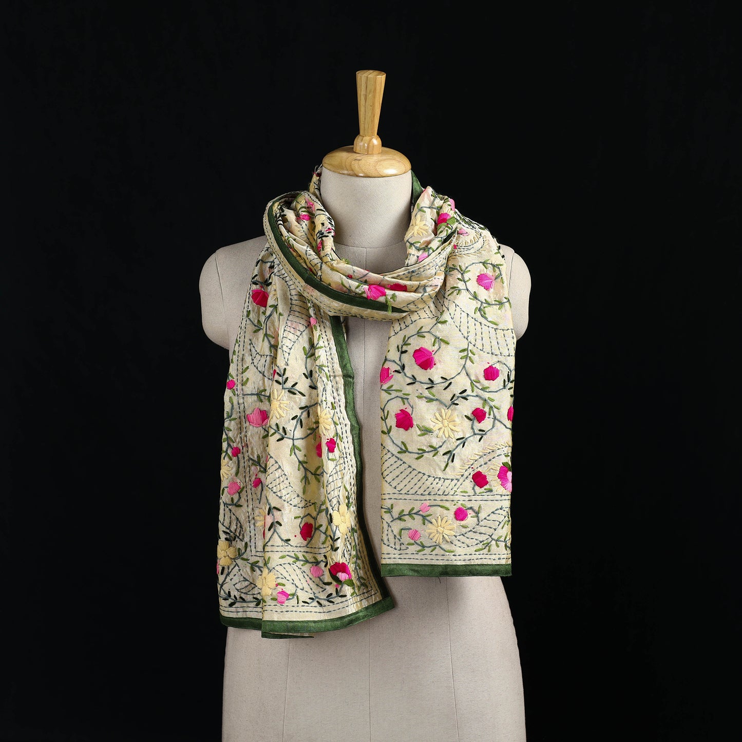 Ranihati Chanderi Silk Hand Embroidered Stole 95