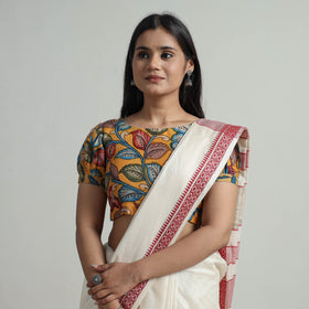 Buy Srikalahasti Handpainted Penwork Kalamkari Chanderi Silk Stitched Blouse 06 