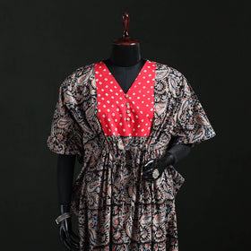 Kalamkari Hand Block Print Natural Dyed Cotton Kaftan (Long) 04