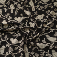 Black - Printed Cotton Kalamkari Fabric 04