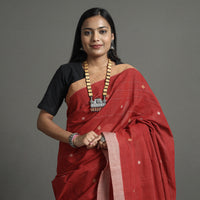 Red - Srikakulam Jamdani Handspun Handloom Cotton Saree 30