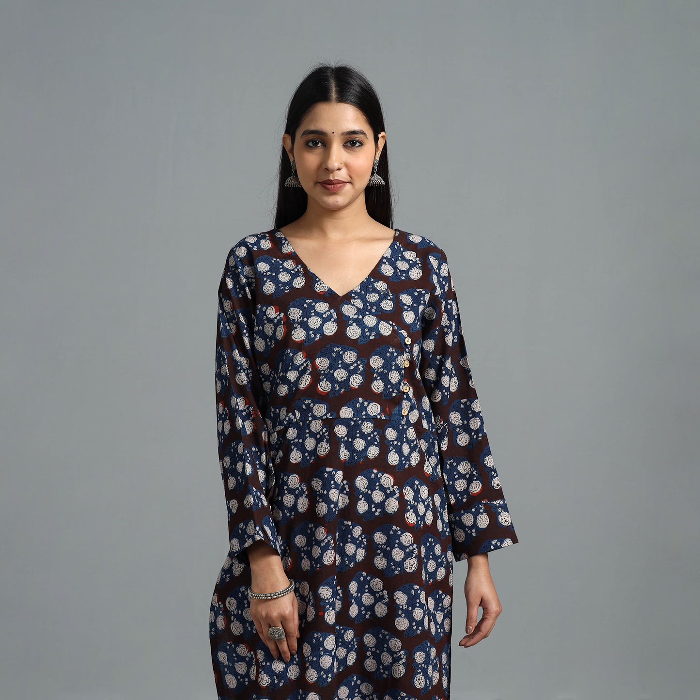 Block Printed Cotton Straight Bagru Kurta 05