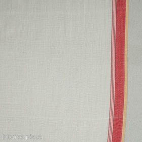 White - handloom cotton phulia jamdani saree with tassels