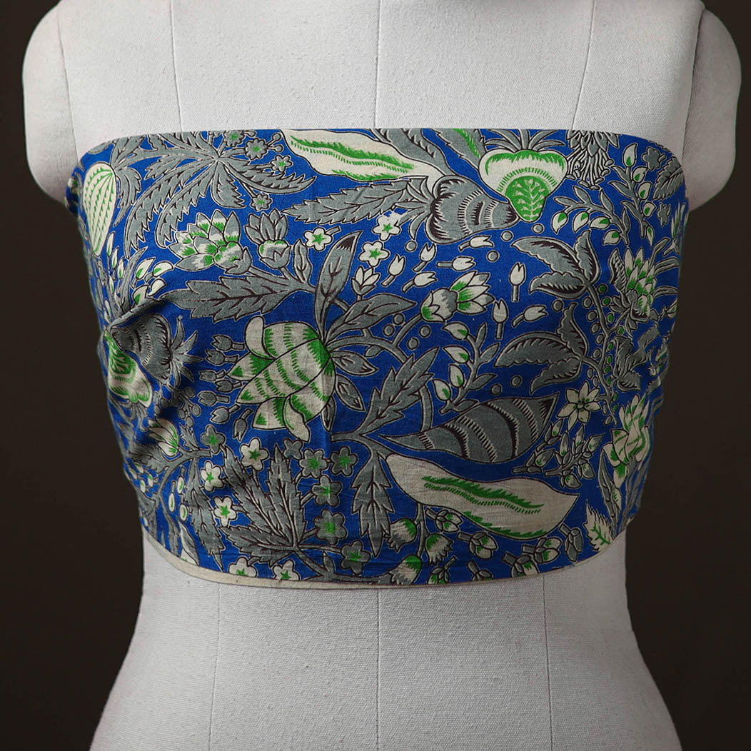 Kalamkari Print Cotton Unstitched Blouse Piece 11