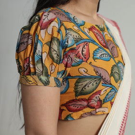 Buy Srikalahasti Handpainted Penwork Kalamkari Chanderi Silk Stitched Blouse 06 