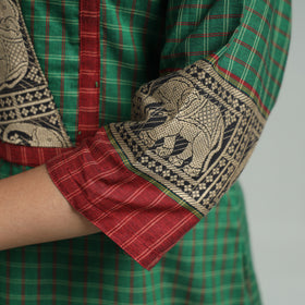 Green - Dharwad Checks Cotton Straight Kurta