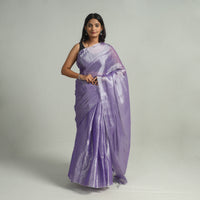 Purple - Bengal Fine Tissue Zari Saree 01